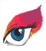 Sketch Art Single Blue Eye