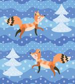 Winter Snowing Tree and Animal