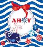 Marine Ahoy Cartoon Whale