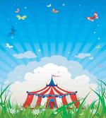 Circus Tent with Clouds