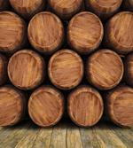 Wall of Wooden Barrels