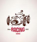 Retro Race Car Emblem