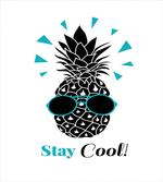 Words and Pineapple Print