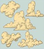 Cartoon Fluffy Clouds Art