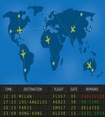 Departure Board World Map artwork