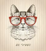 Cat with Retro Glasses