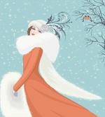 Lady in Red Coat