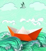 Navy Sealife with Waves