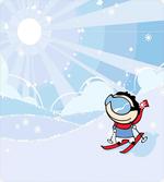 Skiing Boy Sunshine