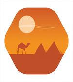 Sun Camel and Pyramids Art