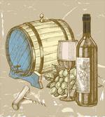 Vintage Themed and Grapes artwork