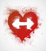 Red Heart Dumbbell Art