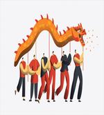 Men in a Chinese Parade Art