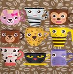 Animal Mugs Print artwork
