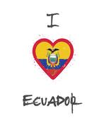 I Love Ecuador Heart Flag