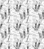 Retro Sketchy Crocus Flowers