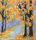 Gouache Autumn Scenery Art