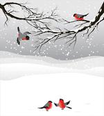 Wintertime Cartoon Birds