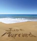 Just Married on Sand