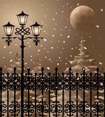 Snowy Moon Evening