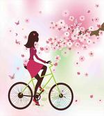 Cherry Bloom Lady Bike artwork