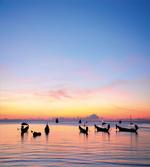 Sunset on Sea Ships