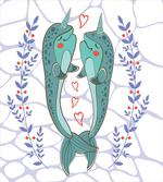 Valentines Day Whales