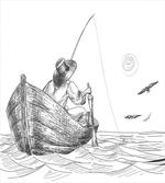 Fisherman on Boat Sketch