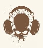DJ Grunge Retro Skull