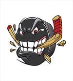 Cartoon Puck Bites Stick artwork