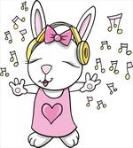 Cartoon Rock Star Bunny