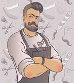 Muscular Barber Man