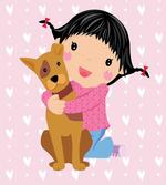 Doodle Girl and Pet Dog