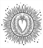 Sun with Heart Art