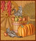 Rustic Barnyard Kitten