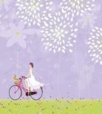 Girl Riding Bike Windy