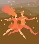 Fire Couple in the Space