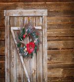 Garland on Rustic Door