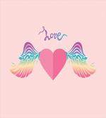 Love Heart Rainbow Wings