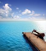 Wooden Deck on a Lake artwork