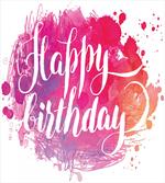 Watercolor Birthday Text