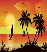 Coconut Palms and Surfer artwork
