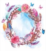 Floral Wreath Feathers