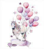 Unicorn and Balloons Stars