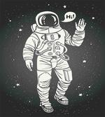 Cartoon Astronaut Space