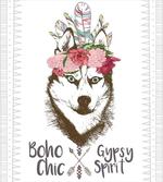 Flowers Feathers Husky