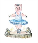 Pig with Outfit on Stage