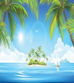 Cartoon of Tropical Island