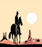 Cowboy Horse Sunset