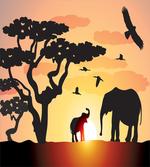 Sunset Animal Tree
